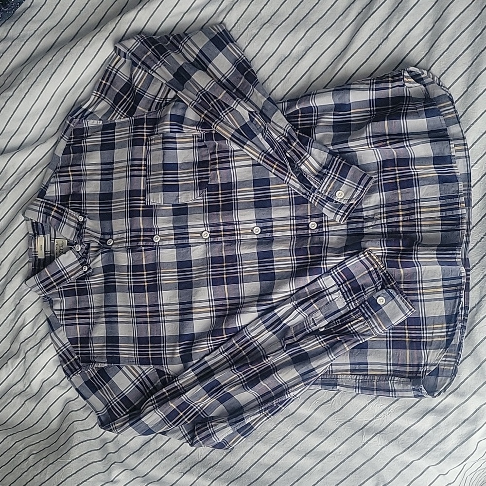 J.Crew madras shirt sz m slim
